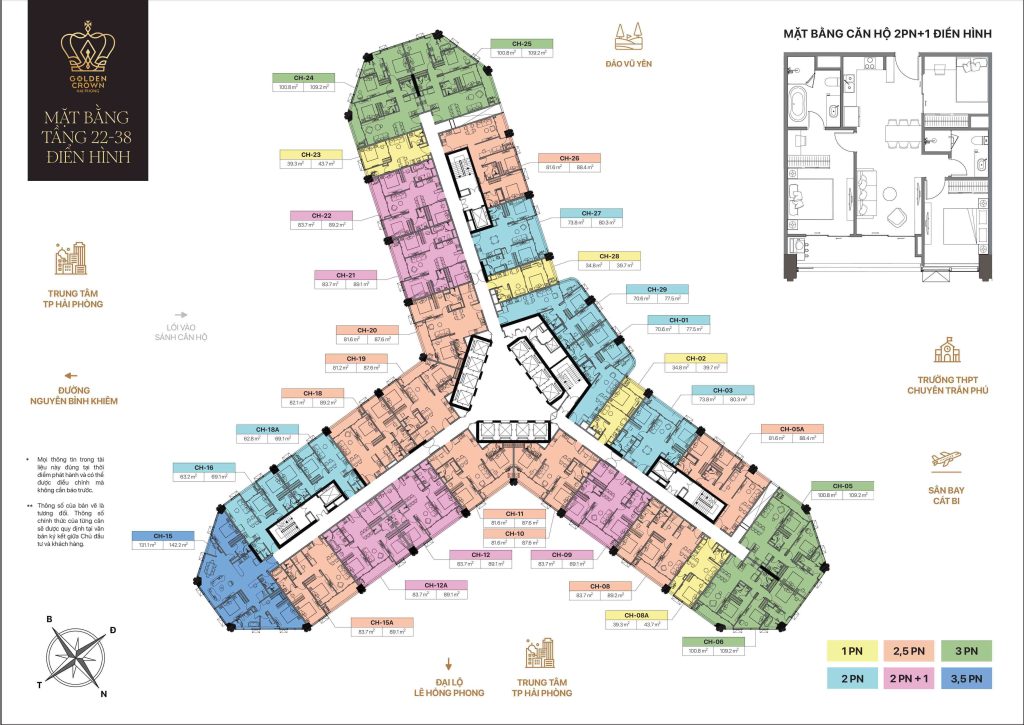 Mặt bằng Golden Crown Hải Phòng