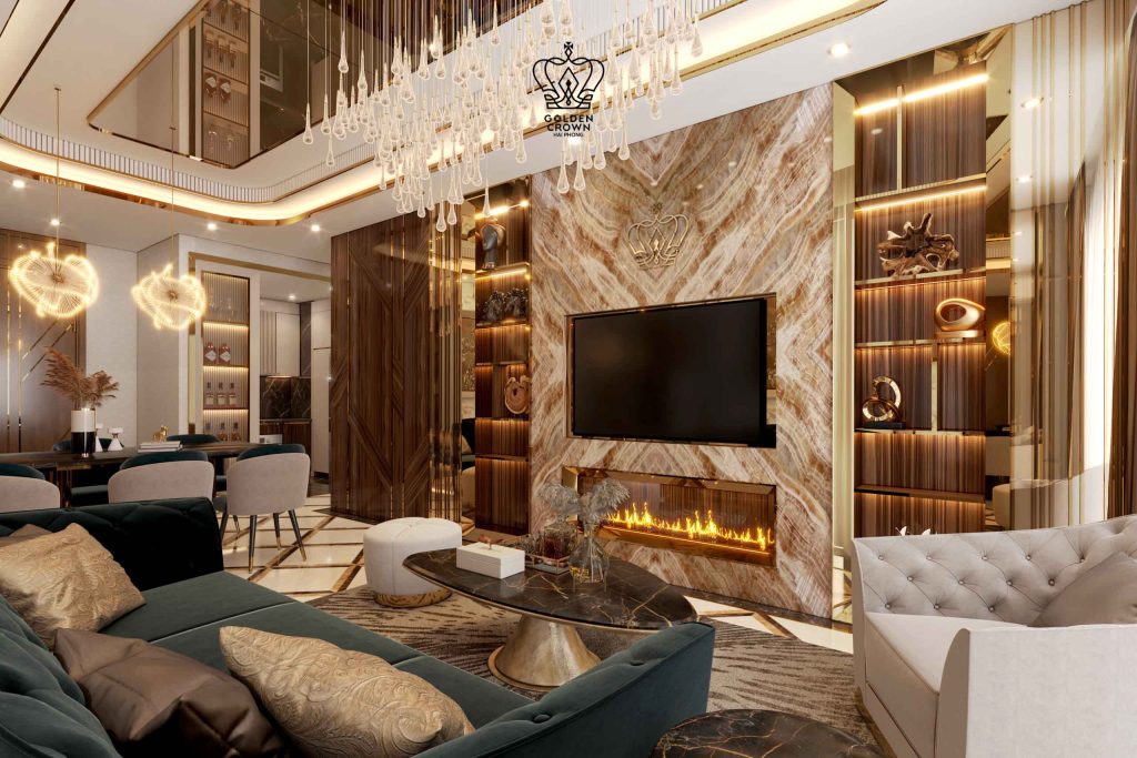 Phòng khách, bàn ăn căn hộ 3 phòng ngủ Golden Crown Hải Phòng