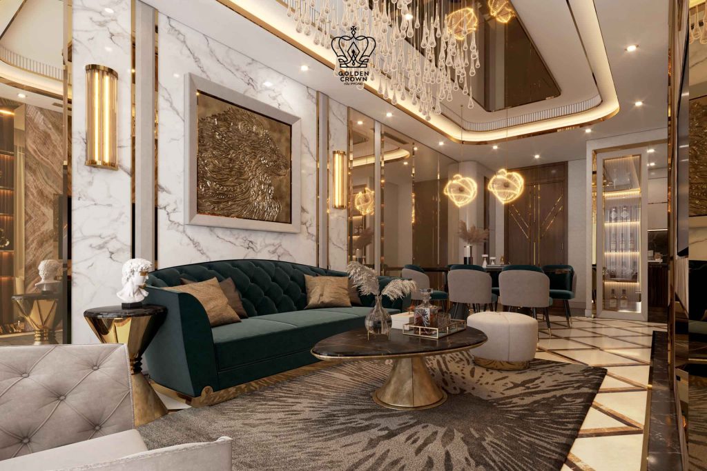 Phòng khách căn hộ 3 phòng ngủ Golden Crown Hải Phòng