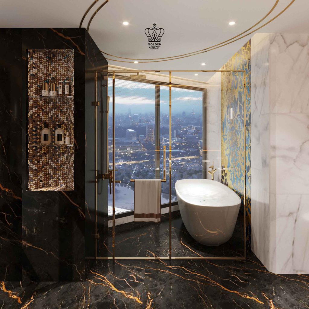 Bồn tắm nằm căn 3 phòng ngủ Golden Crown Hải Phòng