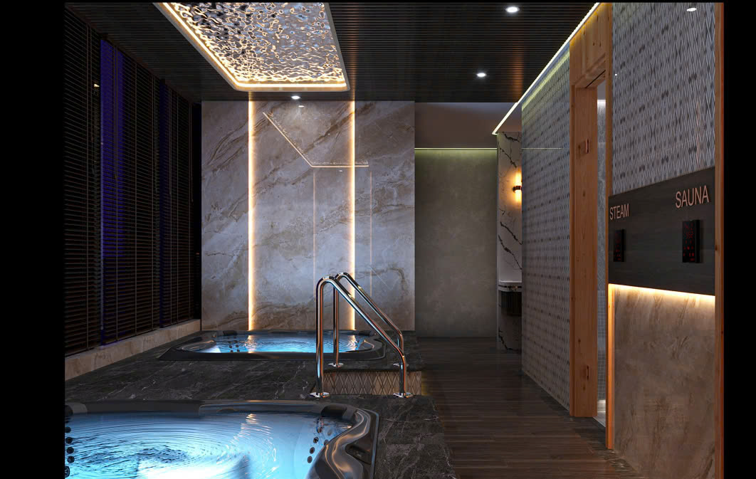 Khu vực bể sục trị liệu Jaccuzzi